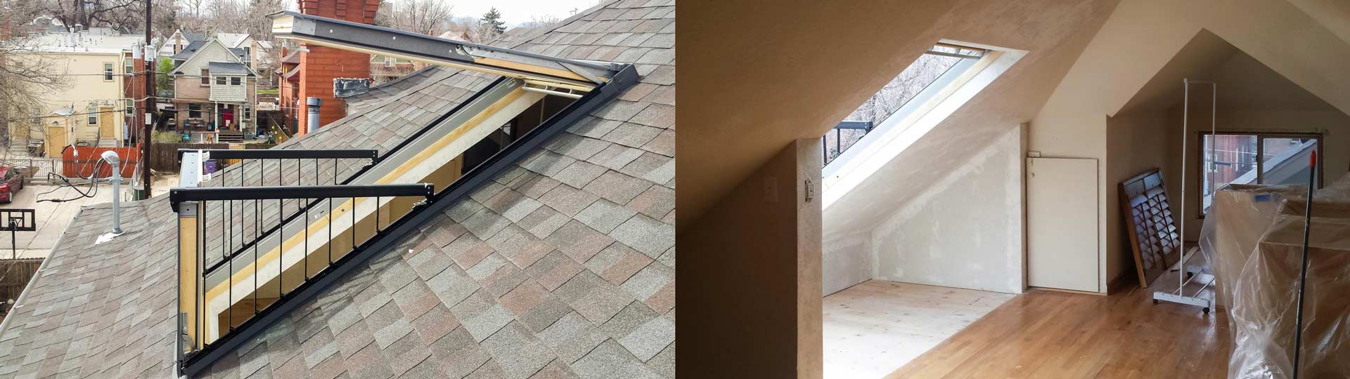 Velux Cabrio roof window.